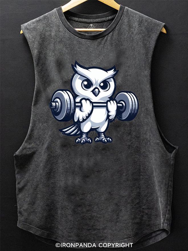 Weightlifting owl SCOOP BOTTOM COTTON TANK