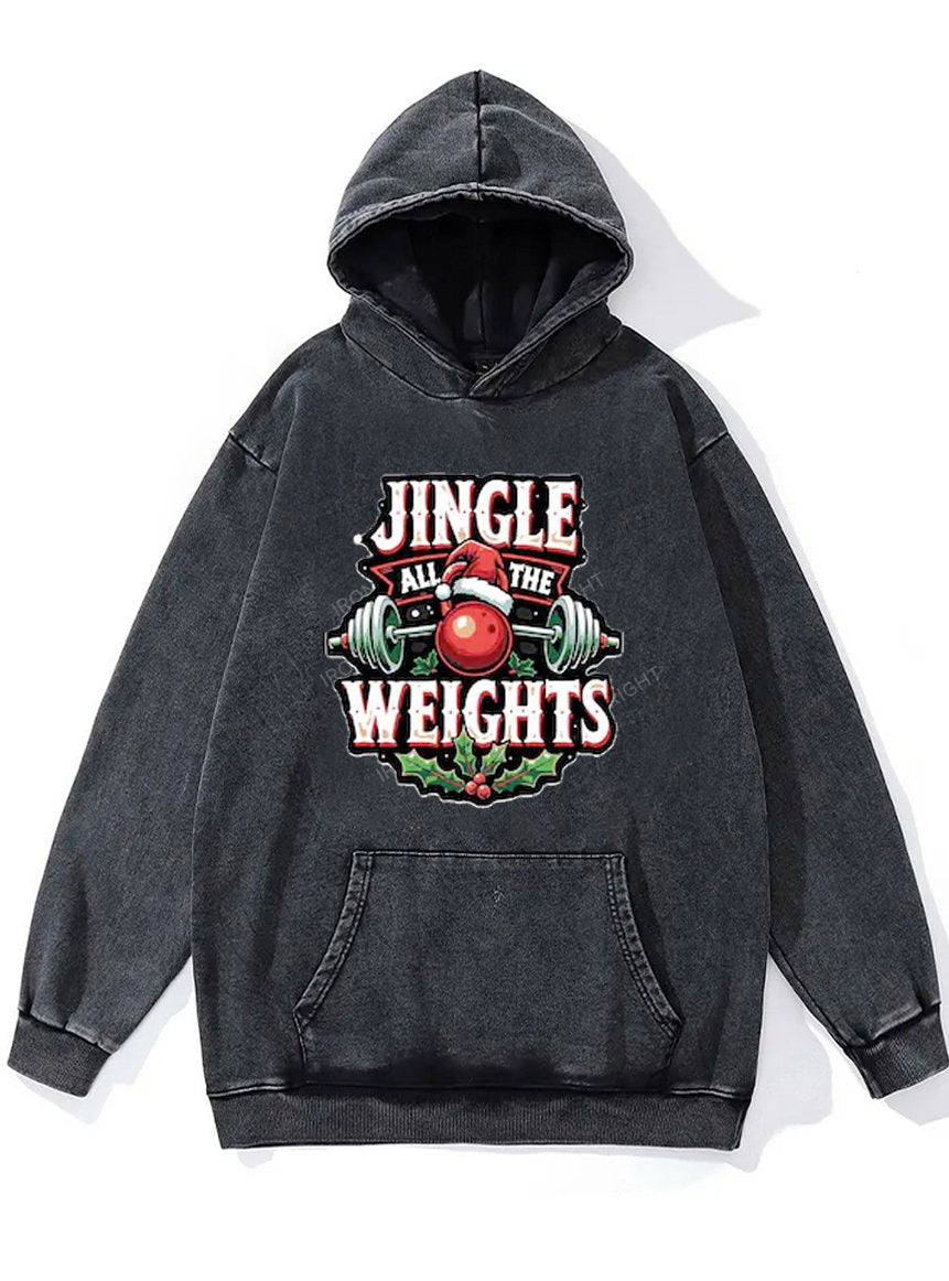 Jingle All The Weights  Washed Gym Hoodie