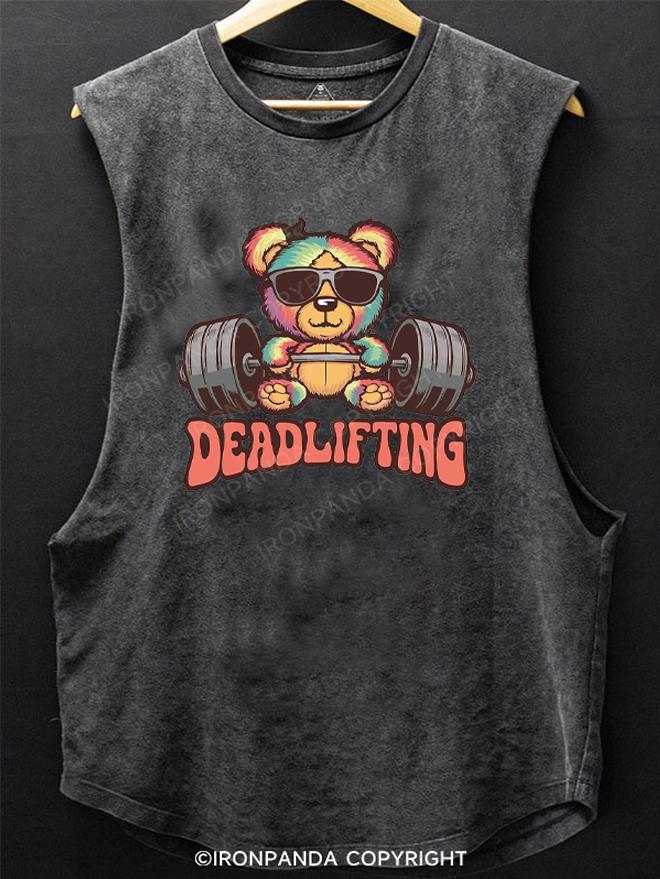 Deadlifting Bear SCOOP BOTTOM COTTON TANK