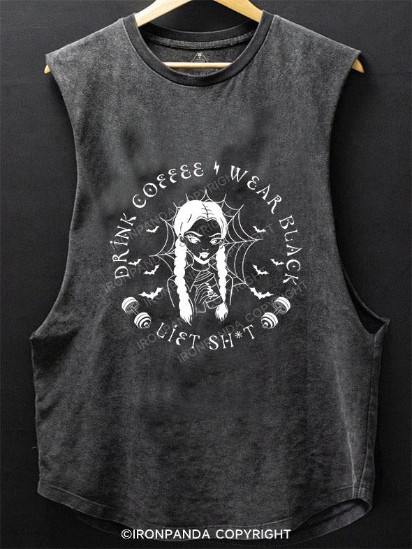 DRINK COFFEE WEAR BLACK LIFT SHIT SCOOP BOTTOM COTTON TANK