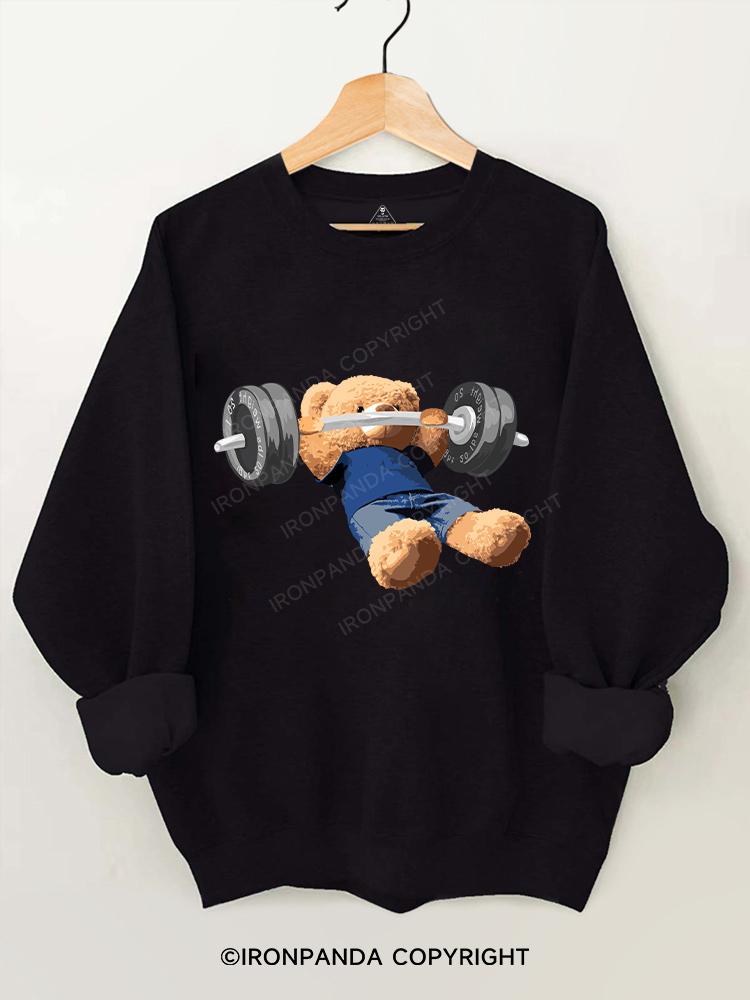 Teddy bear bench press Gym Sweatshirt