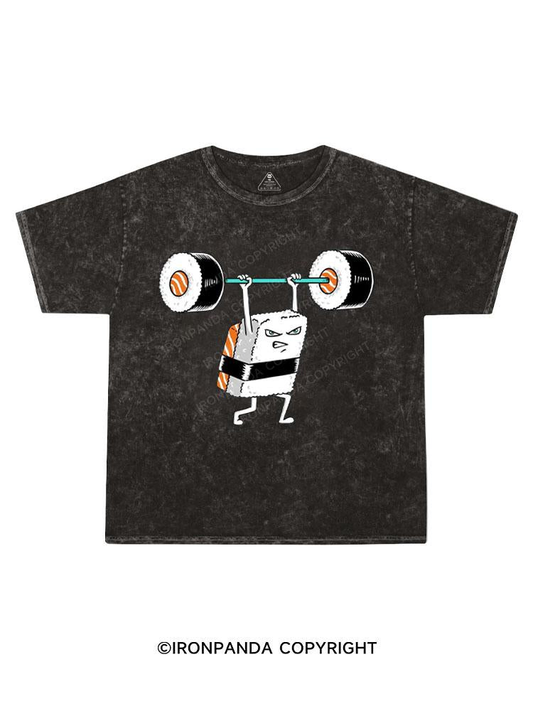 sushi weightlifting Kids Washed T-Shirt