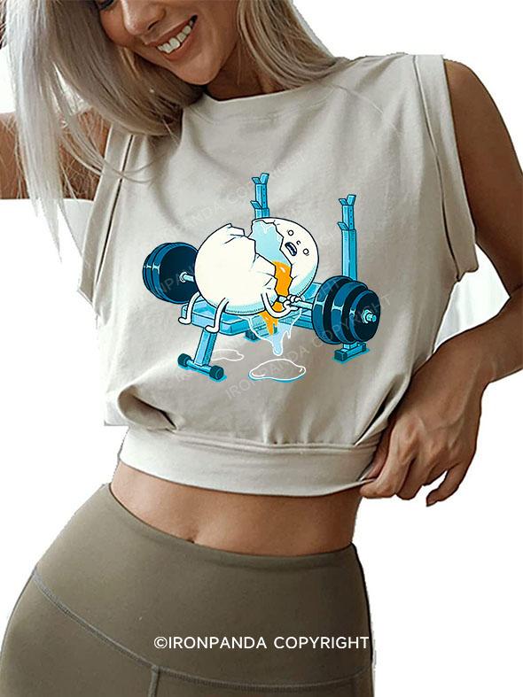 GYM EGG SLEEVELESS CROP TOPS