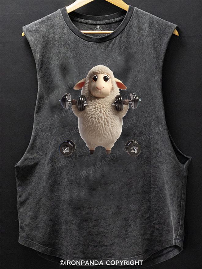 dumbbell sheep SCOOP BOTTOM COTTON TANK