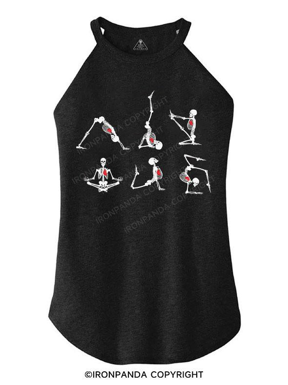 Skeleton in Yoga Pose TRI ROCKER COTTON TANK