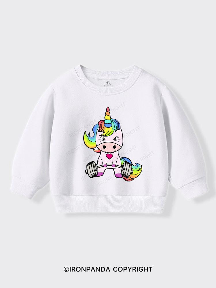 Unicorn Weightlifting Kids Sports Sweatshirt