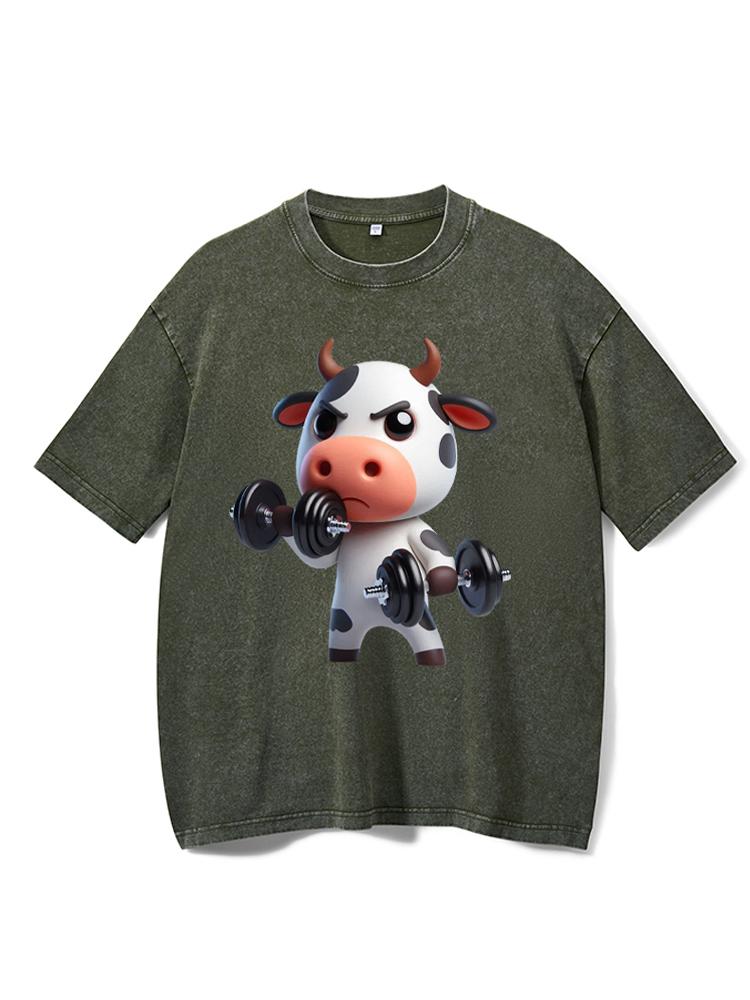 exercise cow Washed Gym Shirt