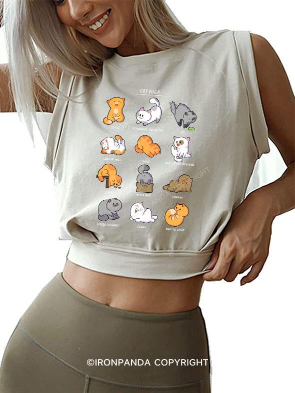 CAT YOGA SLEEVELESS CROP TOPS