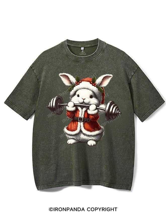 CHRISTMAS BUNNY WORKOUT VINTAGE GYM SHIRT