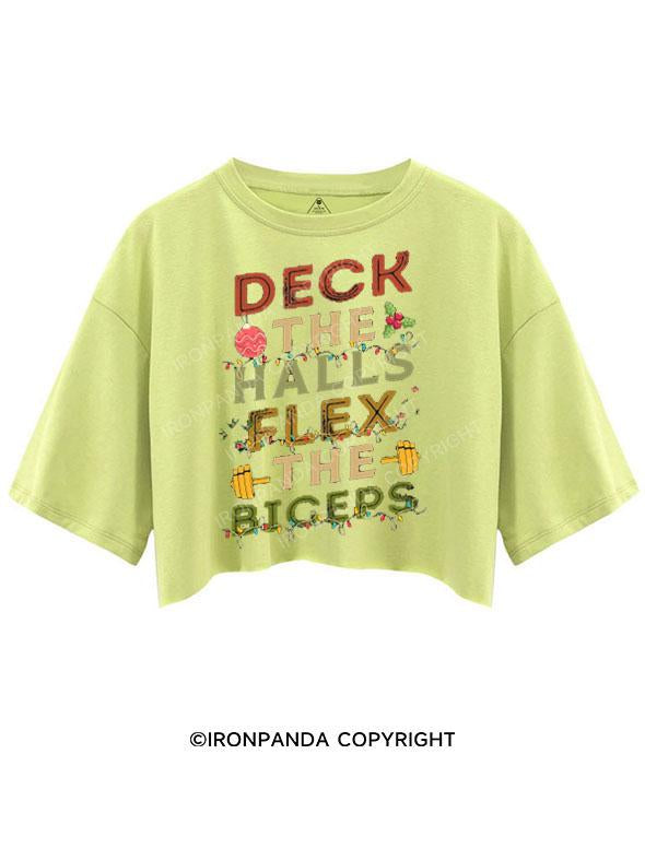 DECK THE HALLS FLEX THE BICEPS CROP TOPS