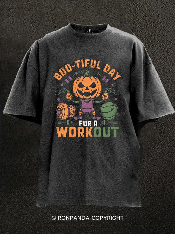 BOO-TIFUL DAY FOR A WORKOUT Washed Gym Shirt