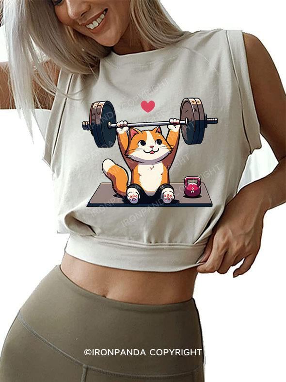 KITTEN GAINS SLEEVELESS CROP TOPS