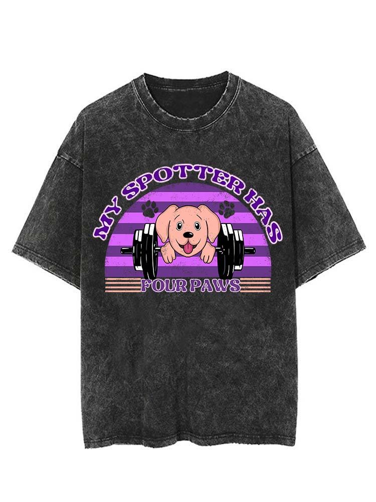 My Spotter Has Four Paws Vintage Gym Shirt