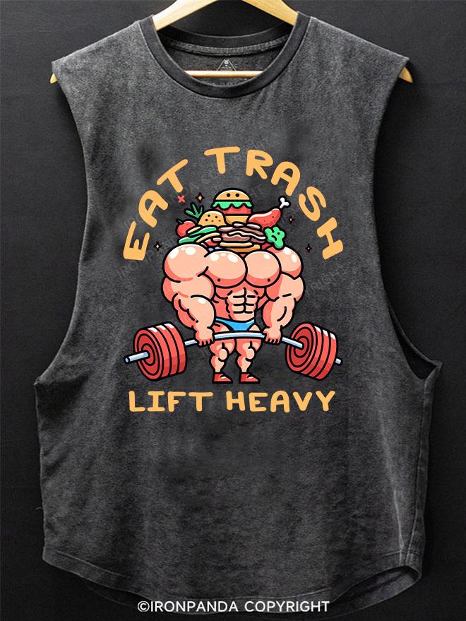 eat trash lift heavy SCOOP BOTTOM COTTON TANK