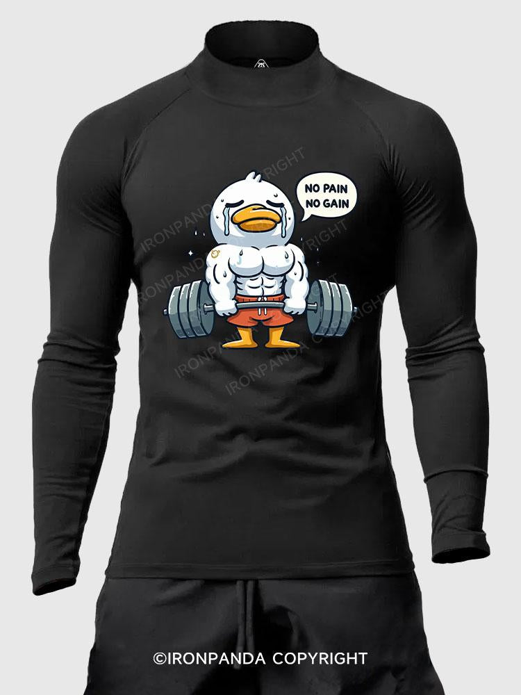 No Pain No Gain Duck Men's Fitted Mock