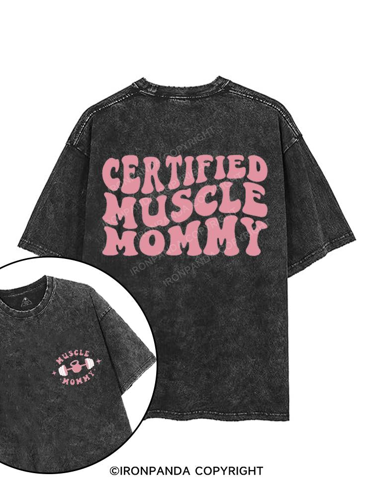 CERTIFIED MUSCLE MOMMY printed Gym Shirt