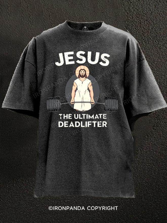 Jesus Exercise Retro Washed Gym Shirt