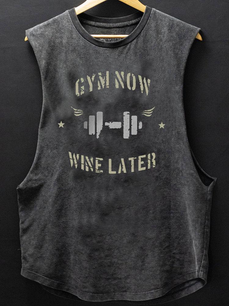 Gym Now Wine Later Scoop Bottom Cotton Tank