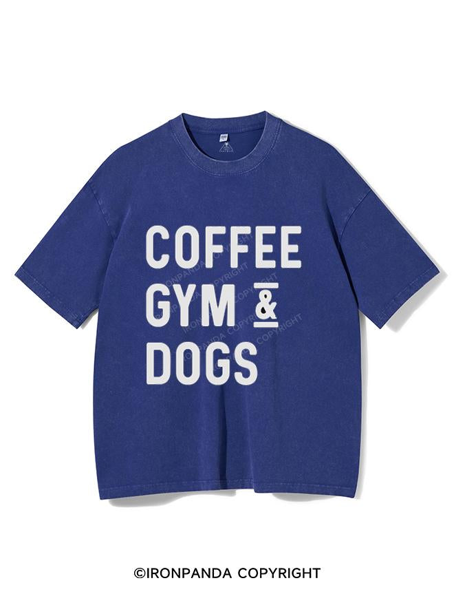 COFFEE GYM & DOGS VINTAGE GYM SHIRT