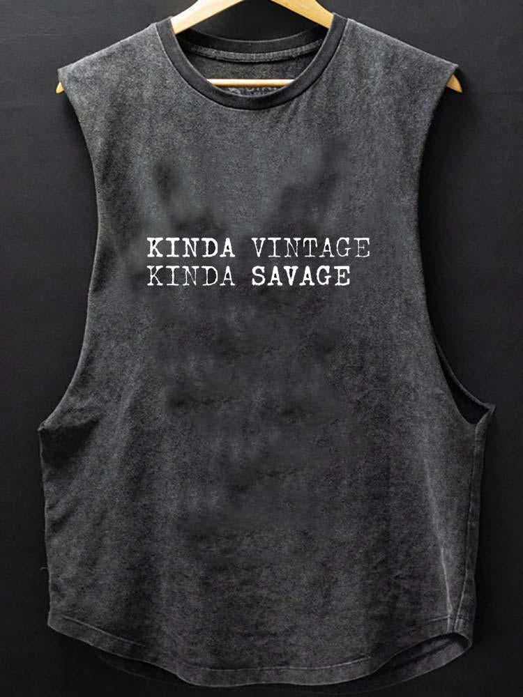 KINDA VINTAGE KINDA SAVEAGE SCOOP BOTTOM COTTON TANK