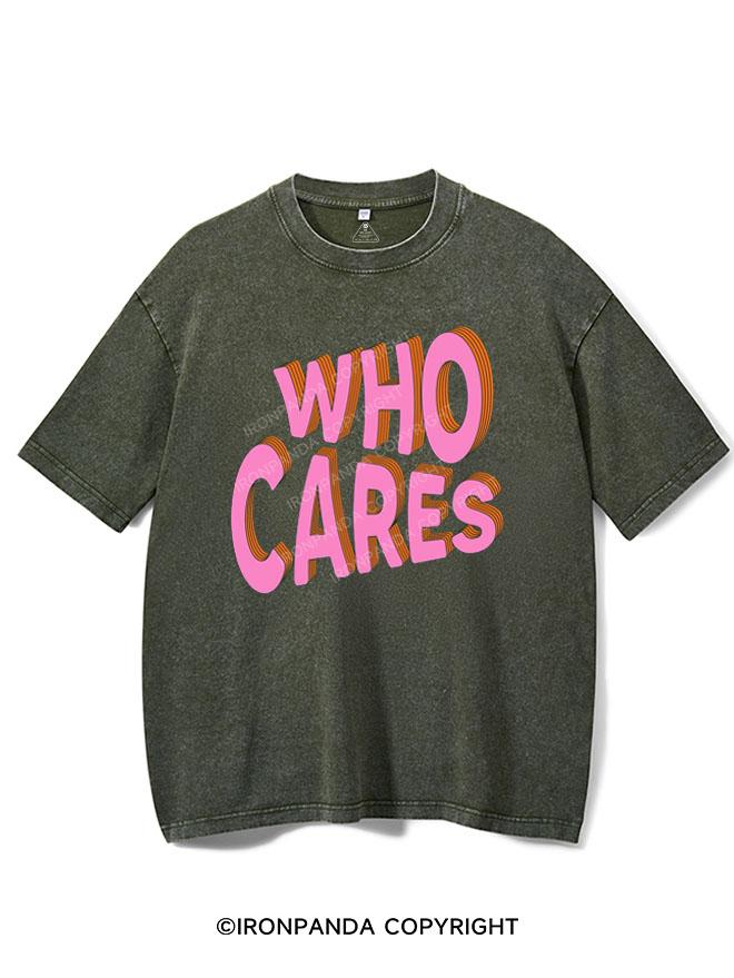 WHO CARES VINTAGE GYM SHIRT