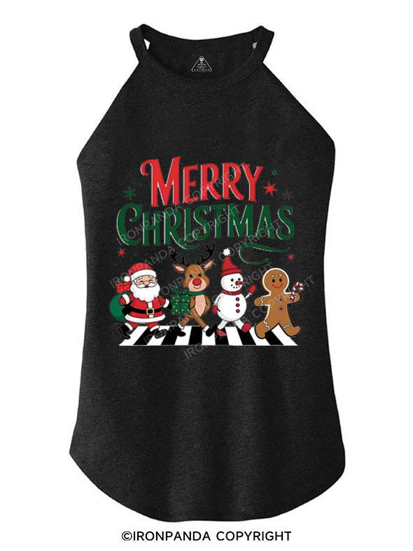 MERRY CHRISTMAS TRI ROCKER COTTON TANK