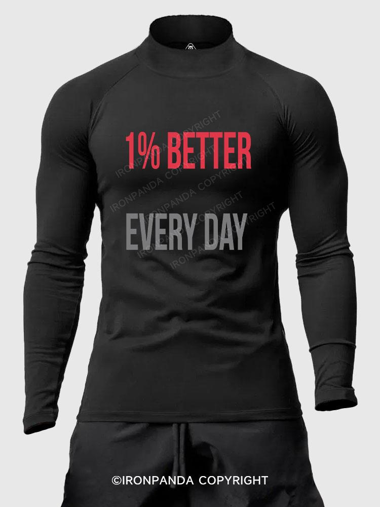 1% Better Every Day Men's Fitted Mock