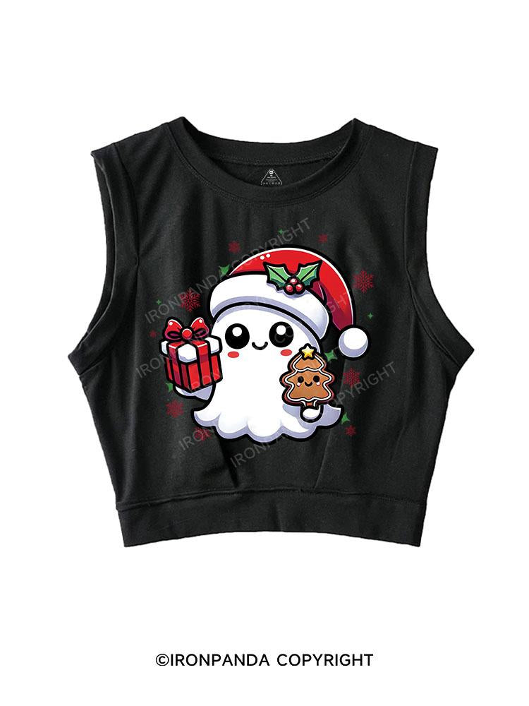 SPOOKY SPIRITS SPREADING CHRISTMAS CHEER! SLEEVELESS CROP TOPS