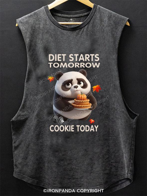 DIET STARTS TOMORROW COOKIE TODAY PANDA SCOOP BOTTOM COTTON TANK