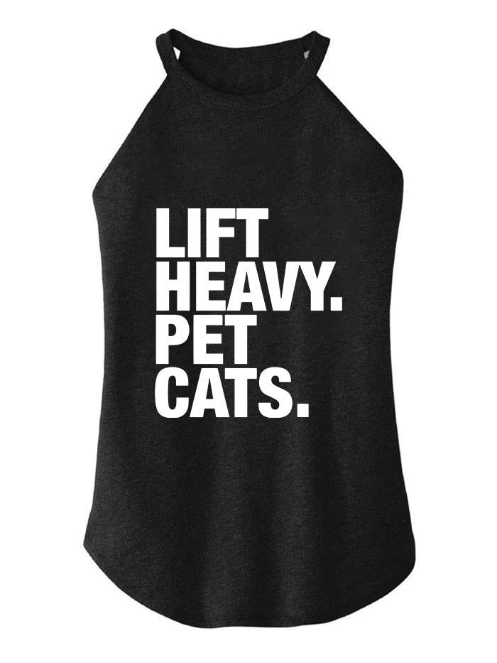 LIFT HEAVY PET CATs ROCKER COTTON TANK