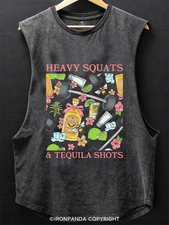 HEAVY SQUATS & TEQUILA SHOTS SCOOP BOTTOM COTTON TANK