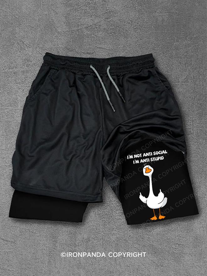 I'm not Anti Social I'm Anti Stupid Performance Training Shorts