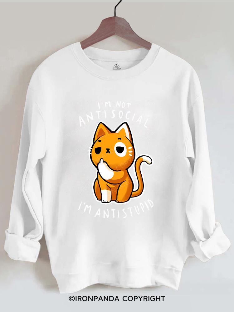 Antisocial cute Cat Gym Sweatshirt