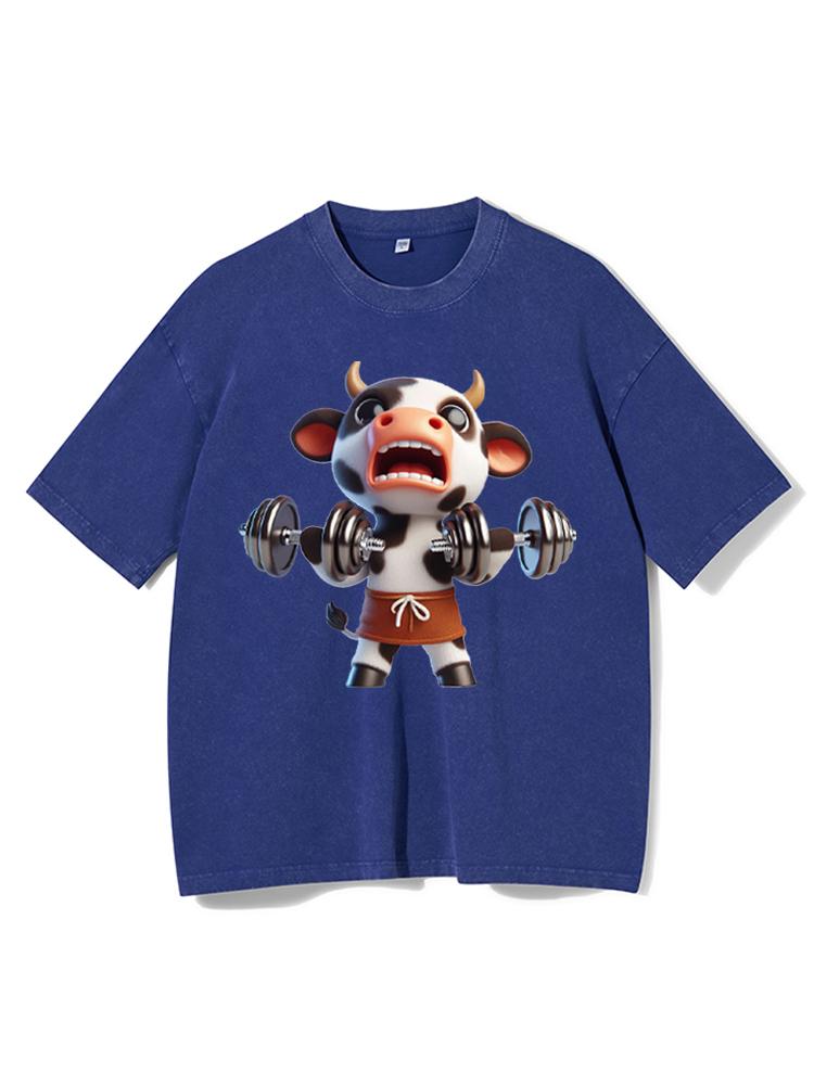 exercise cow Washed Gym Shirt