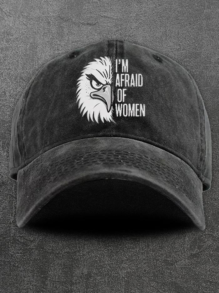 Scared Of Women Washed Gym Cap