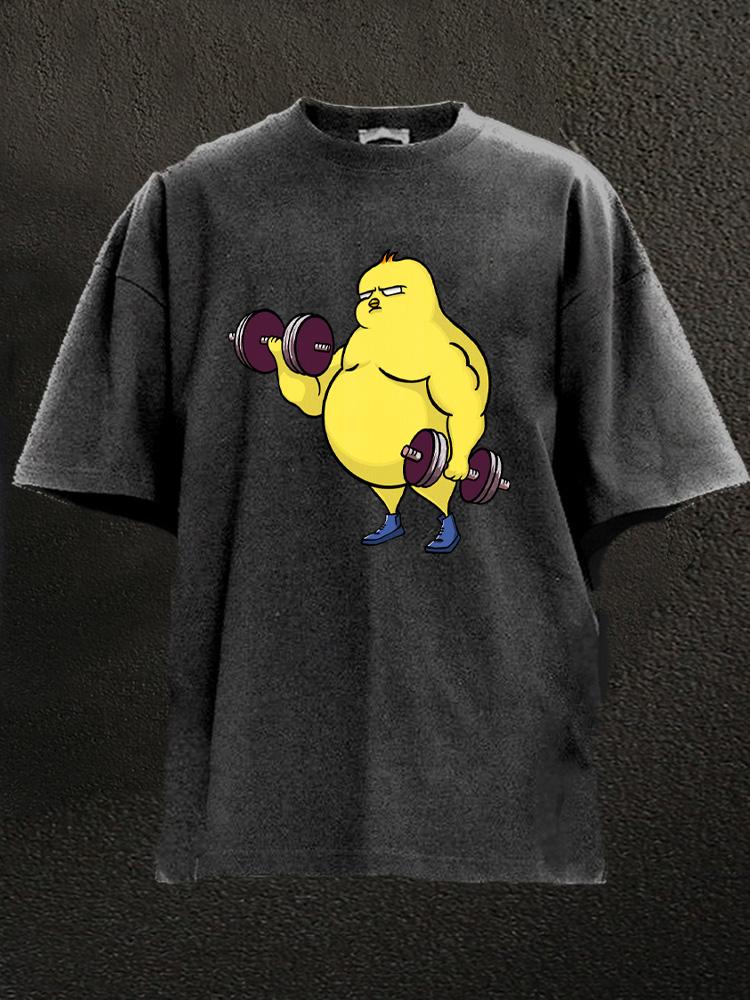 fat chick lift heavy Washed Gym Shirt