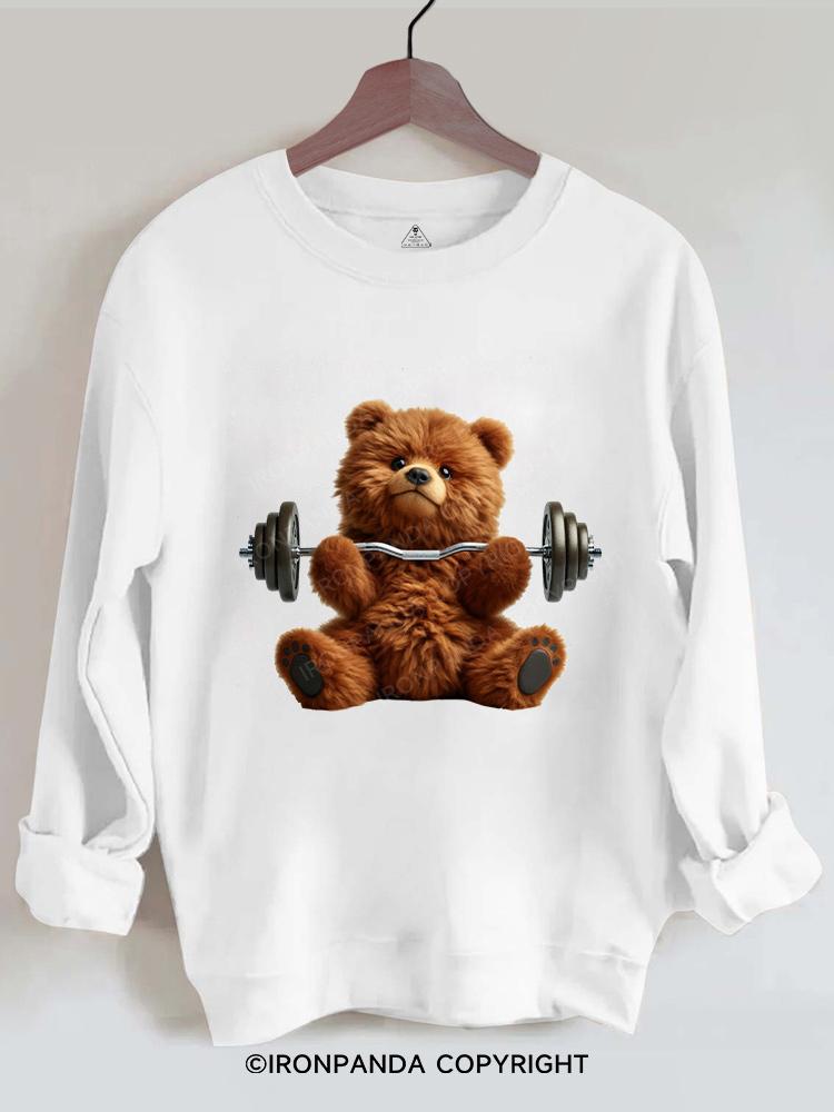 BROWN BEAR REPPIN' HEAVY  Gym Sweatshirt