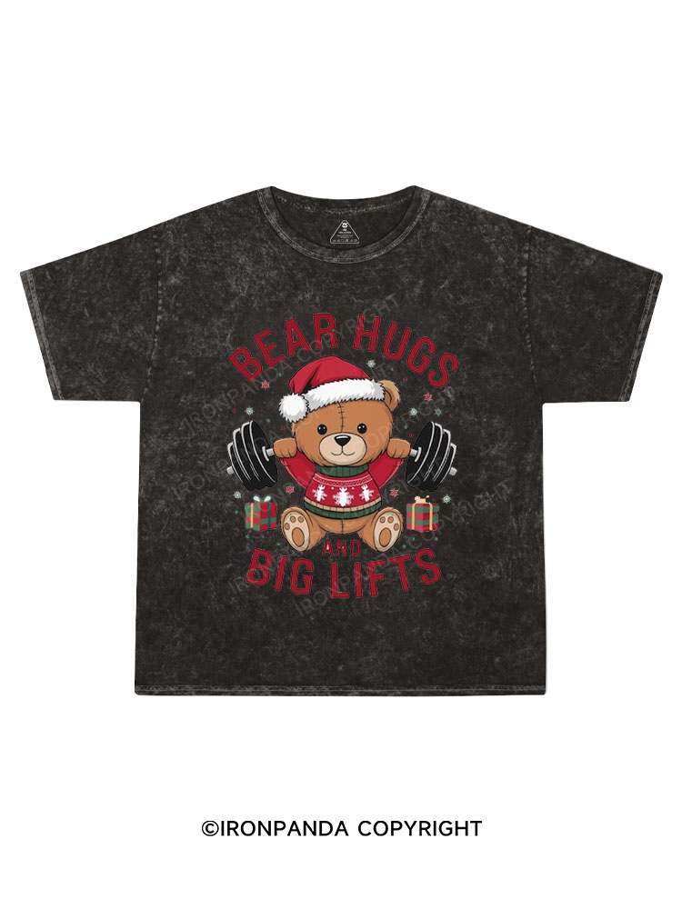 BEAR HUGS AND BIG LIFTS Kids Washed T-Shirt