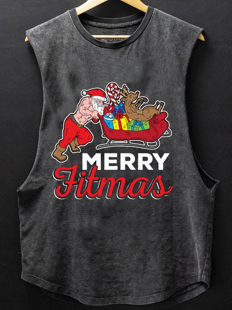 merry fitmas SCOOP BOTTOM COTTON TANK