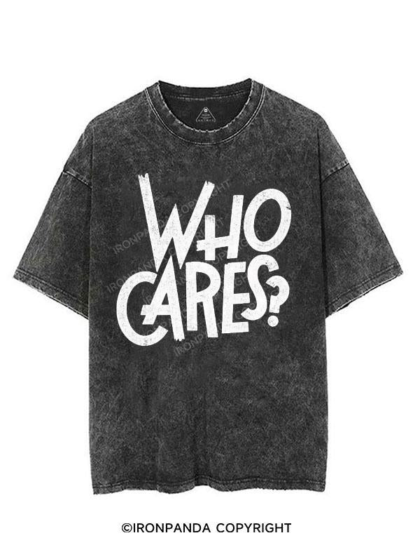 WHO CARES VINTAGE GYM SHIRT