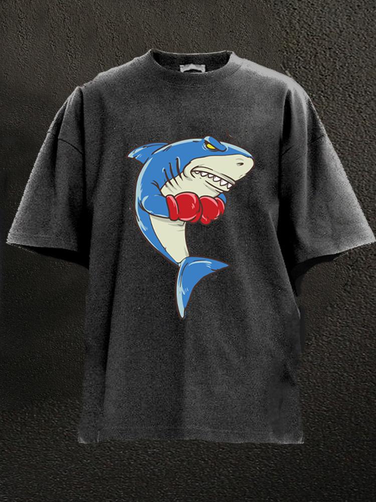 boxing shark Washed Gym Shirt