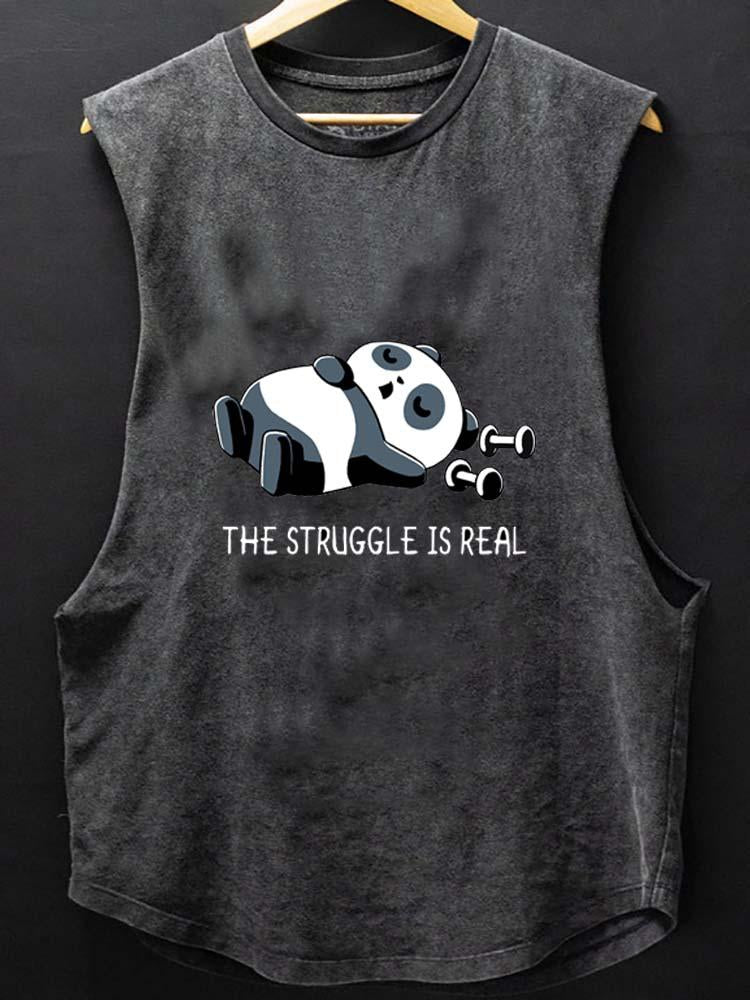 Ironpanda The Struggle Is Real SCOOP BOTTOM COTTON TANK