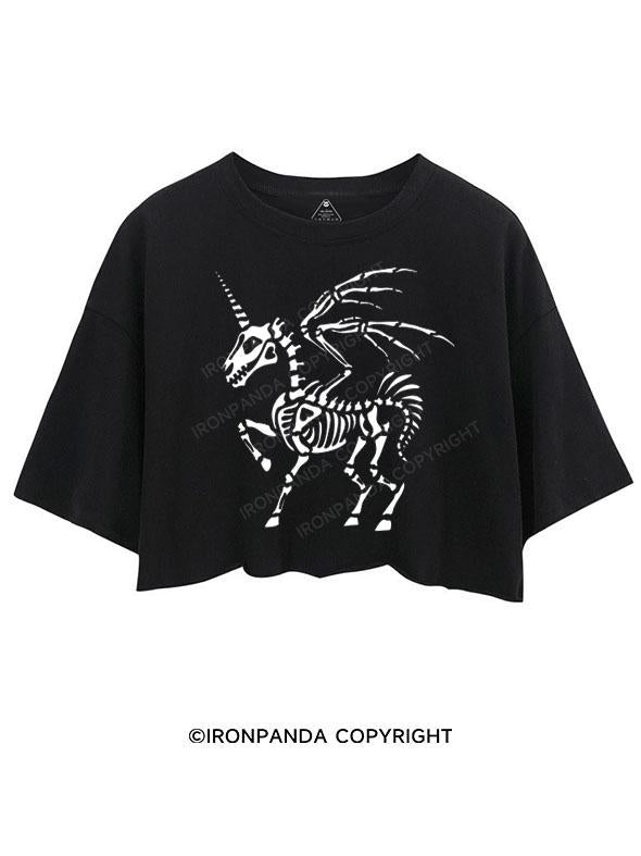 FLYING UNICORN SKELETON CROP TOPS