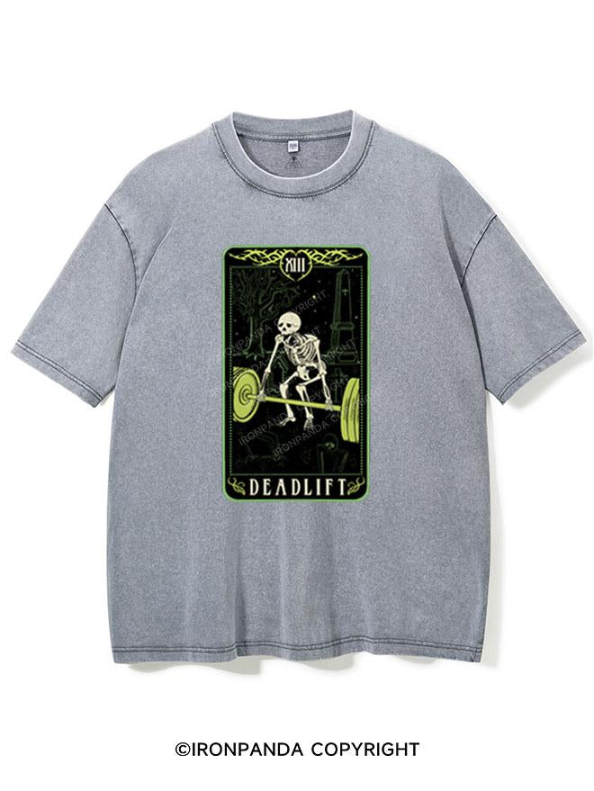 DEADLIFT SKELETON TAROT VINTAGE GYM SHIRT