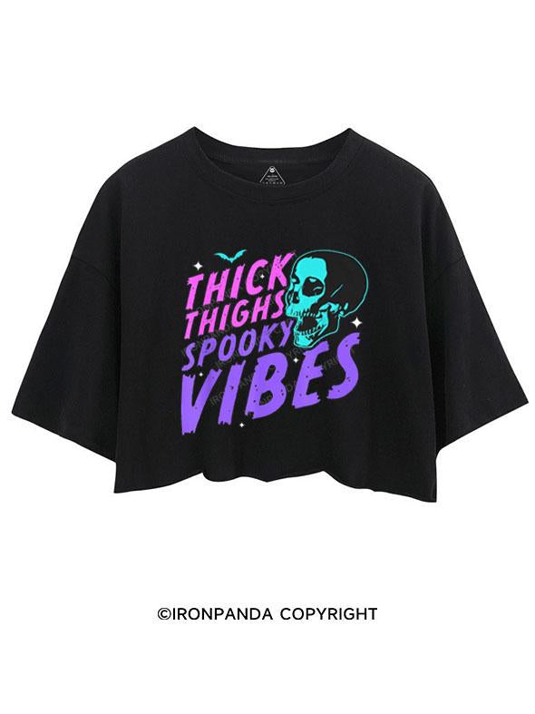 THICK THIGHS SPOOKY VIBES  CROP TOPS