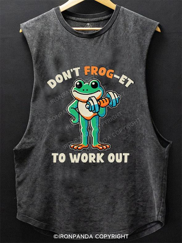 DON'T FROG-ET TO WORK OUT SCOOP BOTTOM COTTON TANK