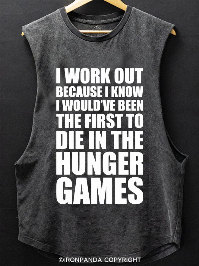 DIE IN THE HUNGER GAMES SCOOP BOTTOM COTTON TANK