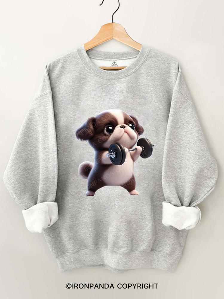 Puppy weight lifting Gym Sweatshirt