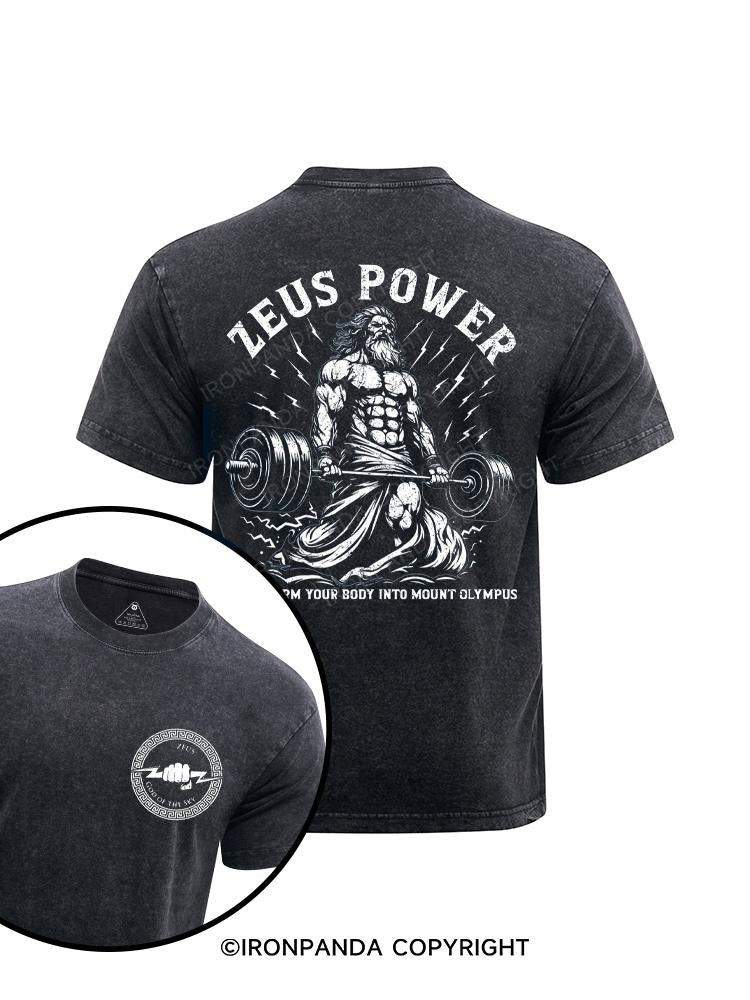 Zeus power printed Washed Gym Shirt