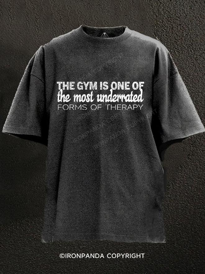 THE GYM IS ONE OF the most underated FORMS OF THERAPY Washed Gym Shirt